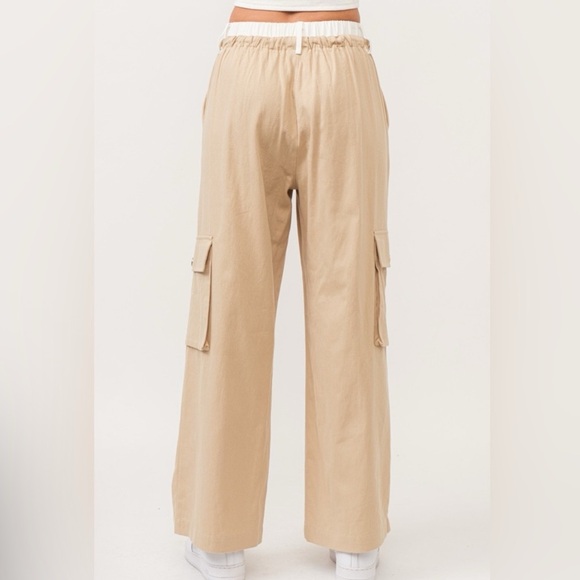 Women's Tan Cargo Pants - Picture 2 of 2